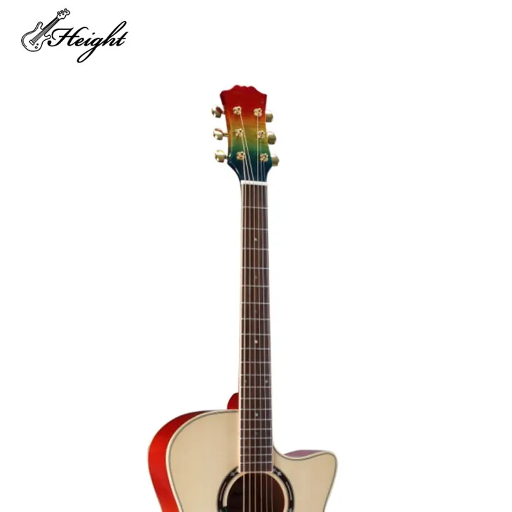 Rainbow Color A Grade Spruce Solid Top Guitar